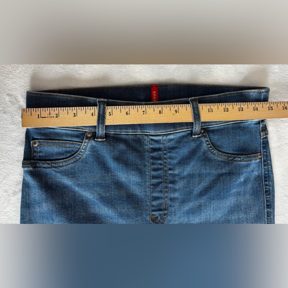 SPANX Jeans Blue Flare Leg High Waist Denim Size M - Picture 6 of 13